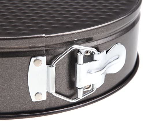 Gabkey 8 inch Circular Springform Carbon Coated Rolled to Interlocking and Leak-Proof Seal Cake Pan