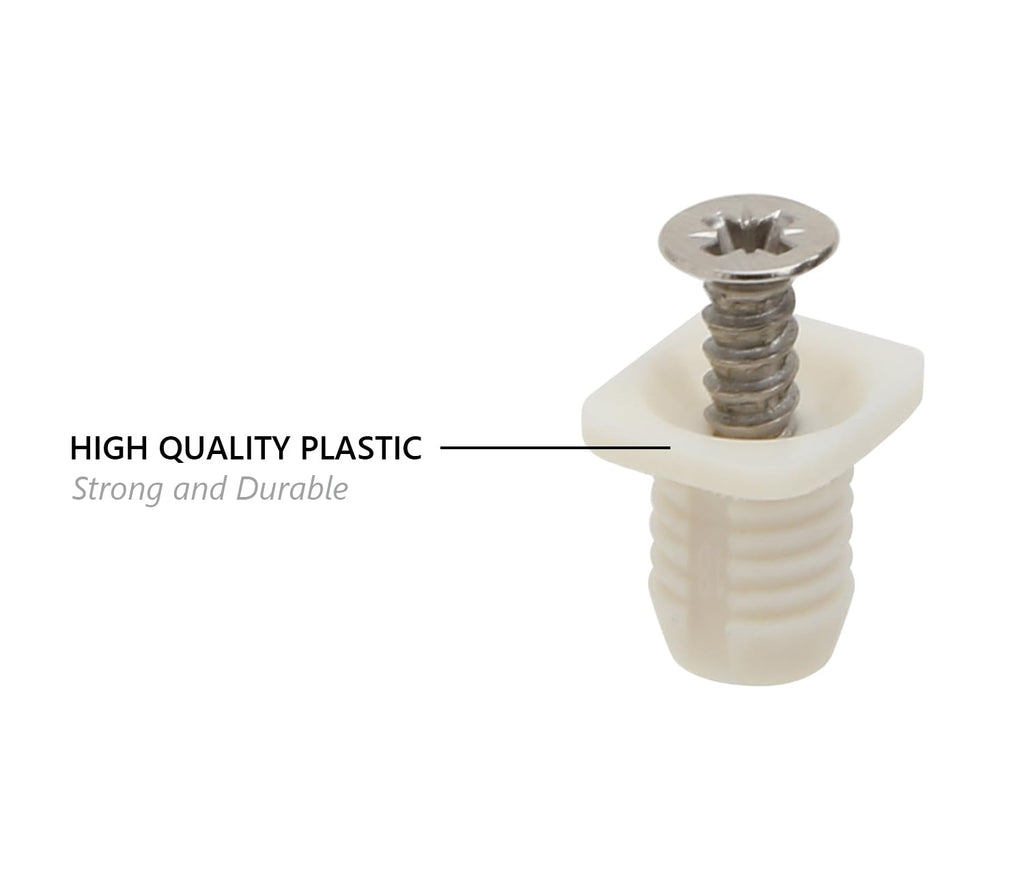 Silverline Hardware Silverline 8mm Plastic Hinge Dowel Inserts with Screws,50 Pcs