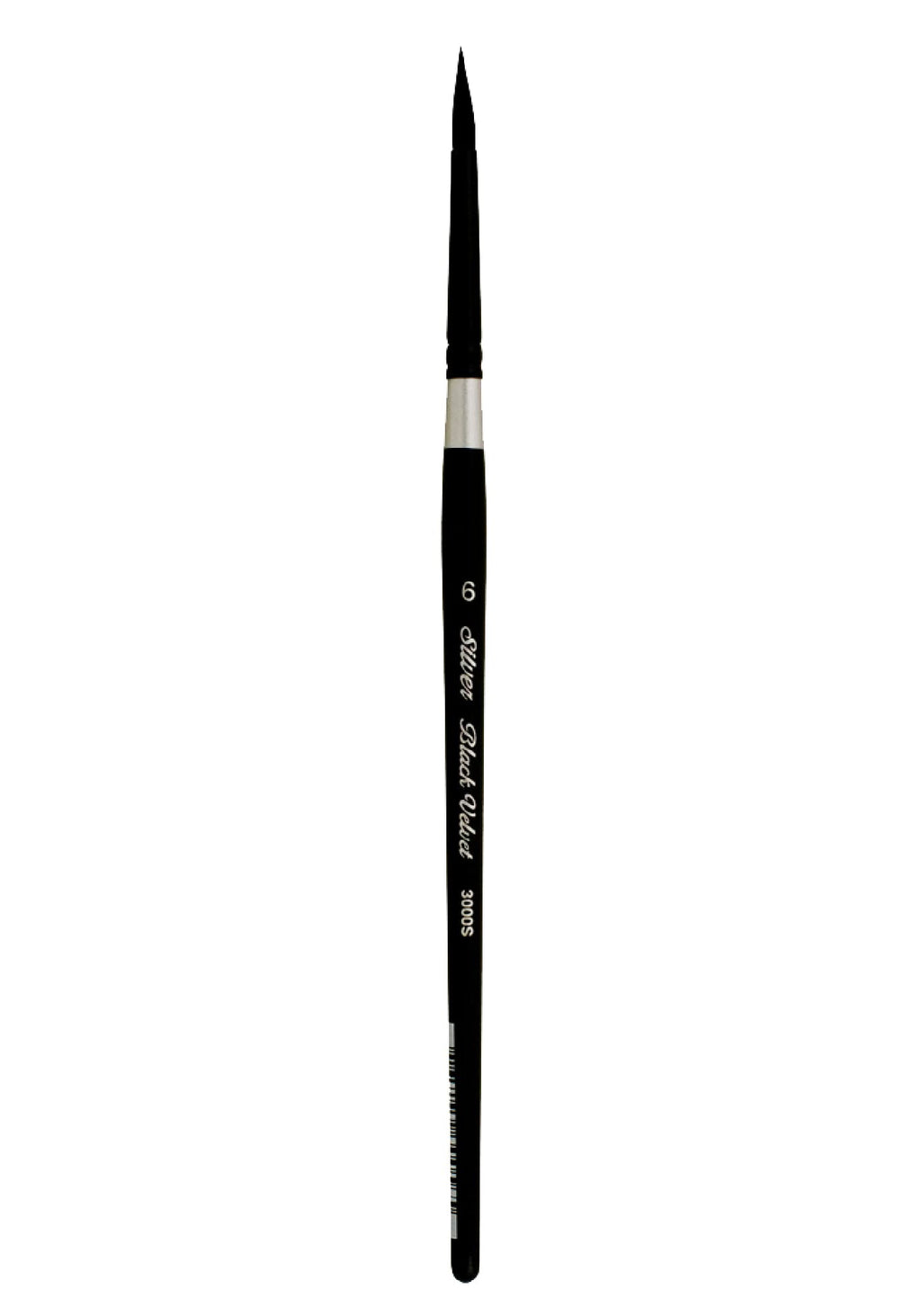 Silver Brush 3000S-6 Black Velvet Short Handle Blend Squirrel and Risslon Brush, Round, Size 6