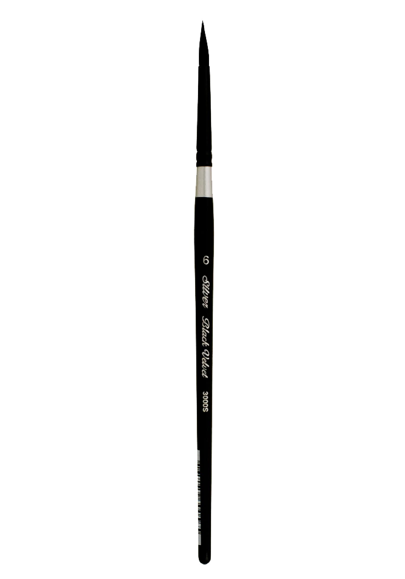 Silver Brush 3000S-6 Black Velvet Short Handle Blend Squirrel and Risslon Brush, Round, Size 6
