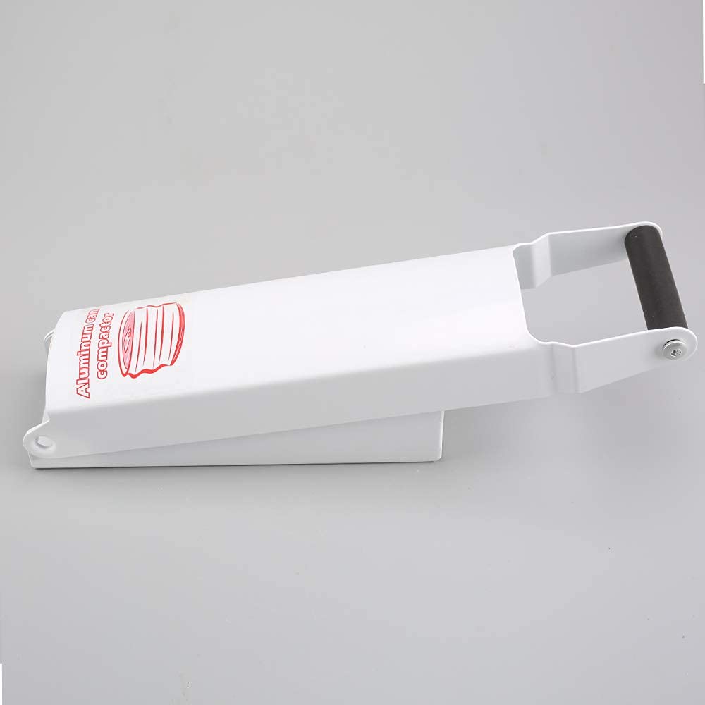Chambridge Aluminum Can Compactor White – 8/12/16OZ Metal Can Crusher Heavy-Duty Wall-Mounted Smasher for Aluminum Seltzer, Soda, Beer Cans and Bottles for Recycling