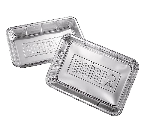 Weber Large Aluminum Drip Pans, for BBQ, Charcoal, Kettle, 10-Pack, (6416)