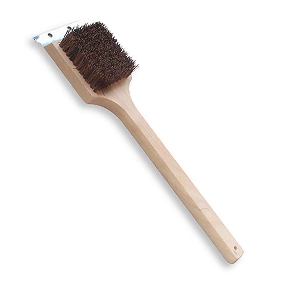 Deluxe Large Wood BBQ Brush Palmyra Bristles (Safe-Contains No Metal Bristles)