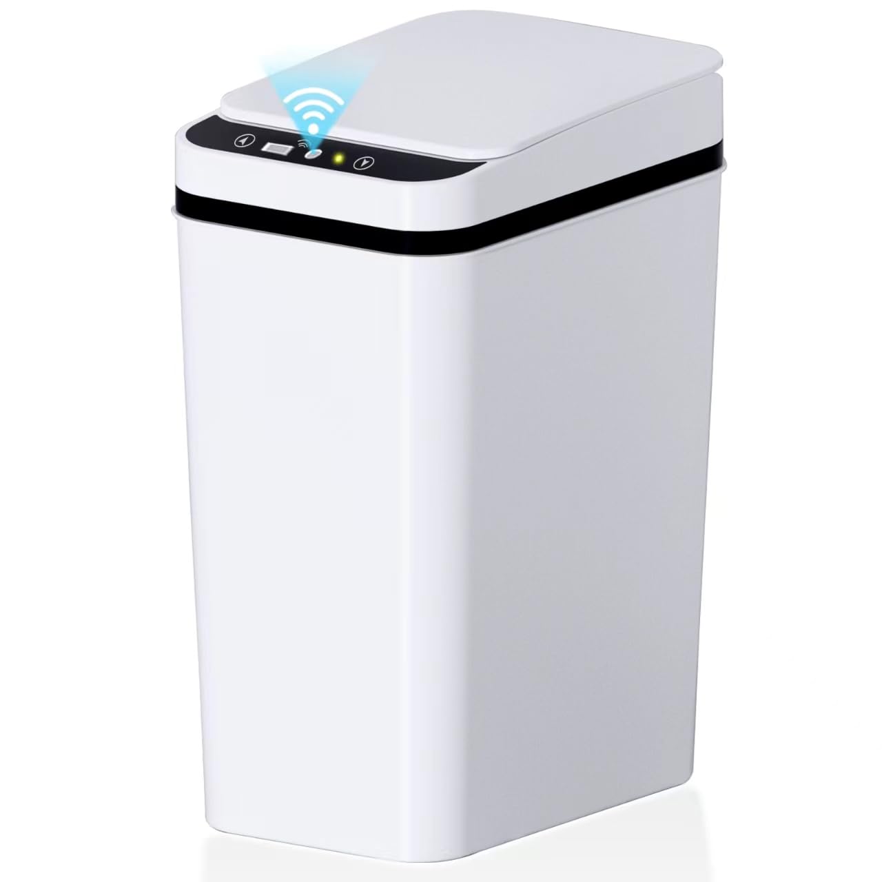 Bathroom Trash Can with Lid Touchless Automatic Garbage Can, 2.6 Gallon Slim Waterproof Motion Sensor Smart Trash Can, Small Plastic Trash Bin for Bedroom, Living Room
