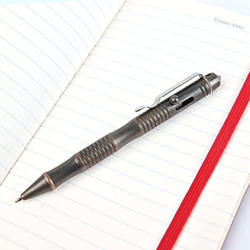 SMOOTHERPRO Solid Brass Bolt Action Pen Heavy Duty for Tremor Parkinson Arthritic Hands Business Office Signature EDC Pocket Carry Retro Black (BB202)
