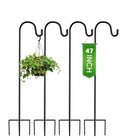 Heavy Duty Shepherds Hook 4-Pack, 47 Inch Adjustable Height Shepards Hooks for Outdoors, Plant Hangers Garden Stakes, Plant Hooks Pole for Wedding, Solar Lights, Bird Feeder Yard Garden Pole