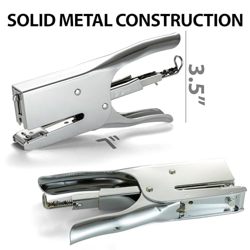 Officemate Classic Plier Stapler Bundle with 10,000 Staples, Metal, Silver (97768)