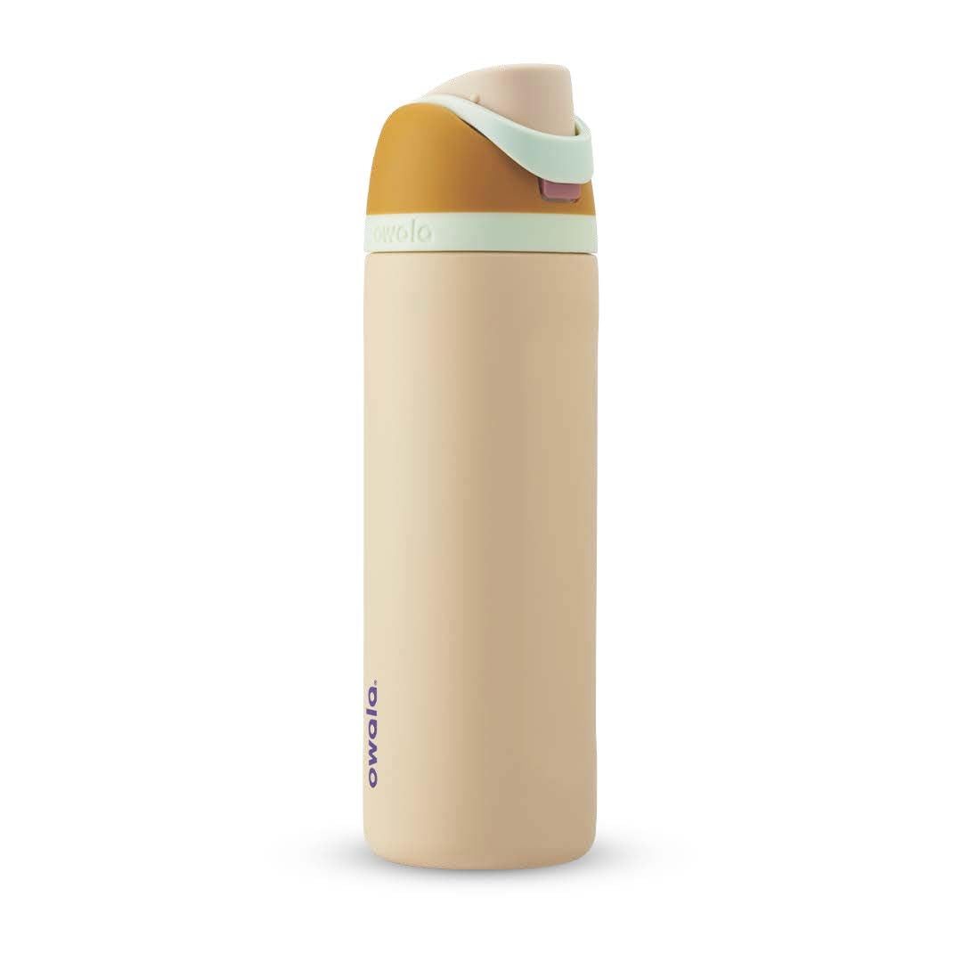 Owala FreeSip Insulated Stainless Steel Water Bottle with Straw for Sports and Travel, BPA-Free, 24-oz, Water in the Desert