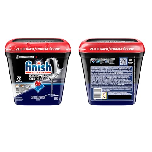 Finish Power Ball Quantum Ultimate Dishwasher Detergent Tabs, Scrubs, Degreases, Shines, Ultimate Clean & Shine 1st time everytime, 72 Tabs
