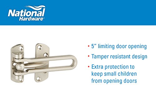 National Hardware V804 Door Security Guard in Satin Nickel