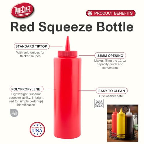 TableCraft Products Nostalgia 2-Piece Ketchup and Mustard Dispenser Set, 12-Ounce