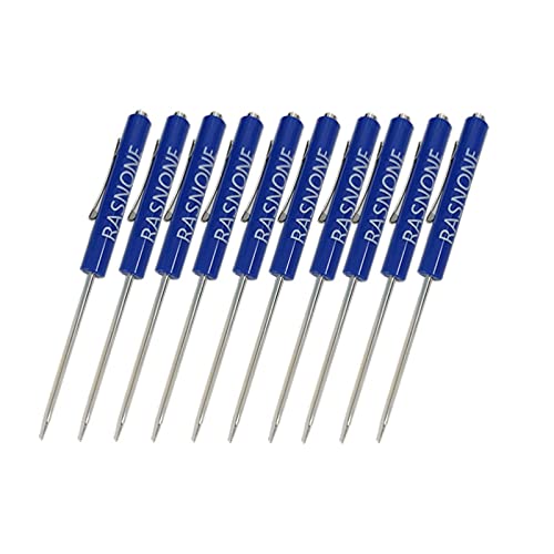 RASNONE 10pcs Magnet Top and Pocket Clips Pocket Screwdriver Strong Magnetic Slotted Mini Screwdriver Blue