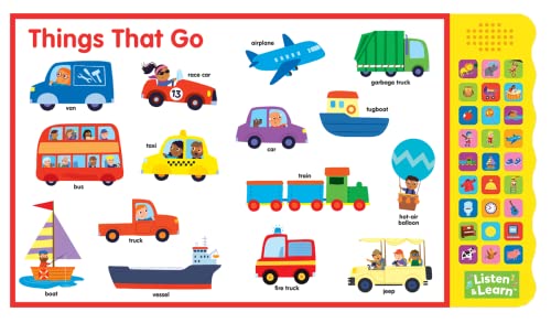 Let’s Learn First Words – Interactive 27-Button Sound Book for Babies & Toddlers with Adorable Art and Real-World Sounds