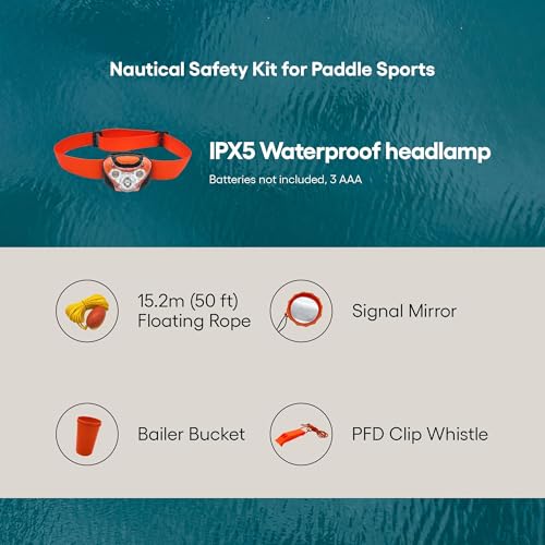 Pelican Nautical Safety Kit for Paddle Sports, Water Sports & Boating - Orange