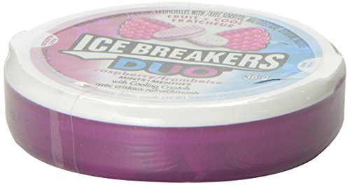 ICE BREAKERS Duo Fruit and Cool Raspberry Mints, Mint Candy, 36g (6 Count)