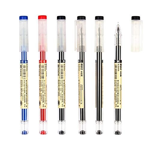 Gel Ink Pen Extra fine point pens Ballpoint pen Liquid Ink Rollerball Pens 0.35mm Premium Quick Drying Pen for Japanese Office School Stationery Supply 12 Packs (4 Black 4 Blue 4 Red)