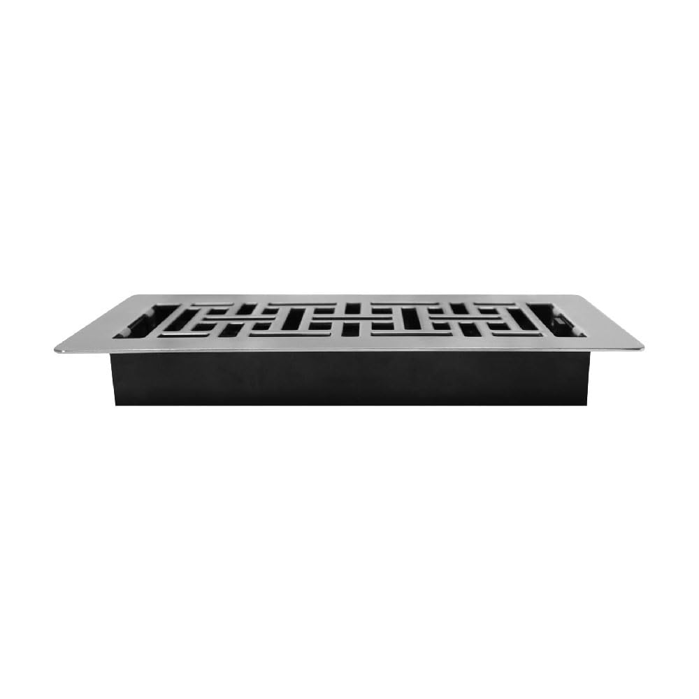 Decor Grates LAJH410-NKL Oriental *NEW* Low Profile Floor Register, 4x10 Inches, Brushed Nickel