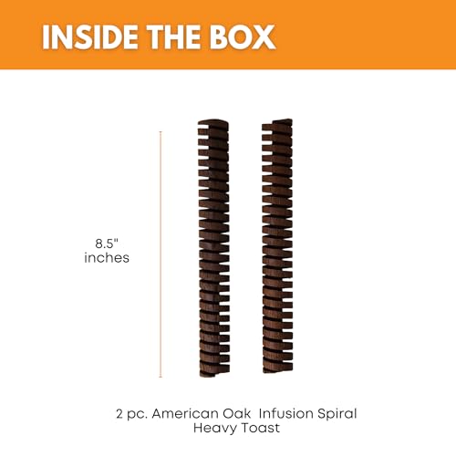 FastRack American Oak Infusion Spirals-Heavy Toast, 8.15 x 2.36 x 1.06 inches, Brown
