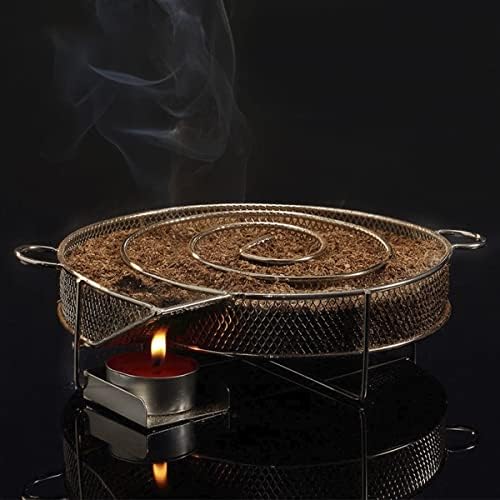 Cold Smoke Generator for BBQ Grill or Smoker Wood Dust Hot and Cold Smoking Salmon Meat Burn, Stainless Steel Pellet Smoke Generator with Brush and Hooks, Round Cold Smoker Generator for Kettle