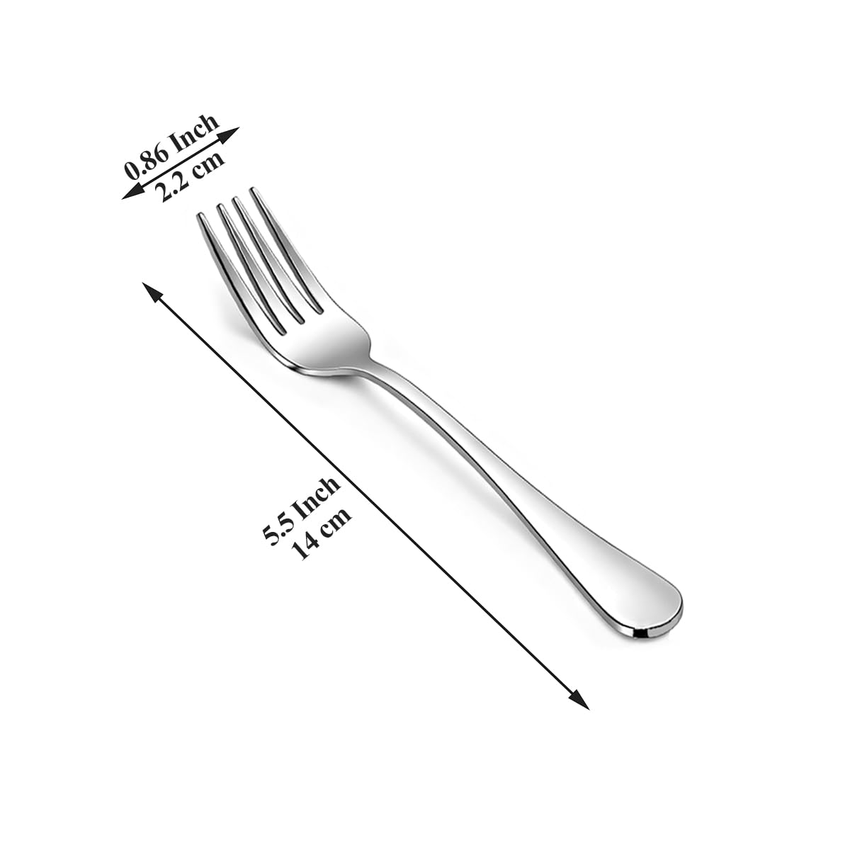 Cake Forks Set of 24, Stainless Steel 14cm Dessert Fork for Cocktail, Dessert, Cake, Tea, Fruit, Cheese, Appetizer Small Forks for Party, Hotel, Restaurant, Cafes
