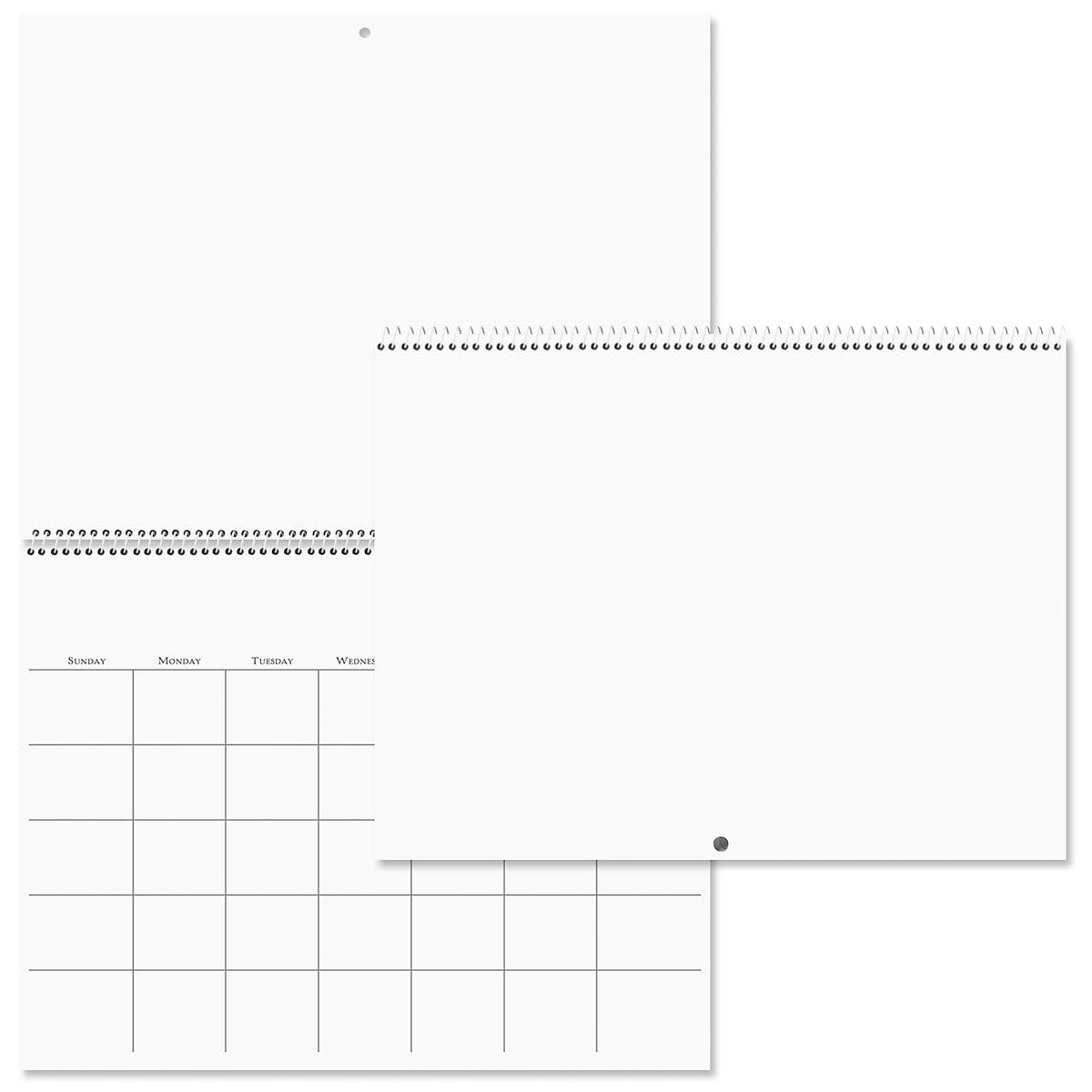 Blank Scrapbook Wall Calendar, Undated, 12-Inch x 9-Inch Size Closed, 18-Inch Size Open, Large Bookstore-Quality, DIY Spiral-Bound Hanging Monthly Calendar for Kitchen & Office, by Current