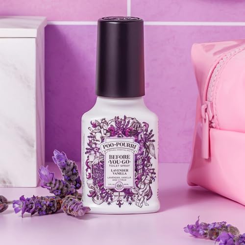 Poo-Pourri Lavender Vanilla Scent Before-You-Go Toilet Spray 4 oz Bottle, 4 Fl Oz, 4 Fl Oz