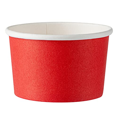 Restaurantware Red 50 Count to Go Cup Disposable 3 x 3 x 1.8 Inches Paper Mini Cup Grease-Resistant Cup Recyclable Durable Design