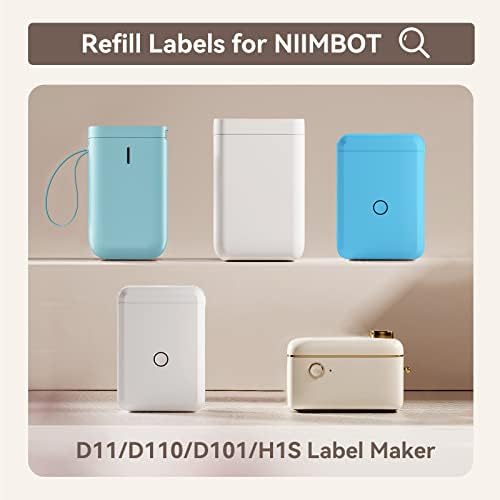 NIIMBOT Refill Labels Compatible with D11/D110/D101/H1S Label Maker, Waterproof, Oil-Proof Travel Bottles Labels for Storage Bins, Jar, Cosmetic Container, JADENS D110&D11