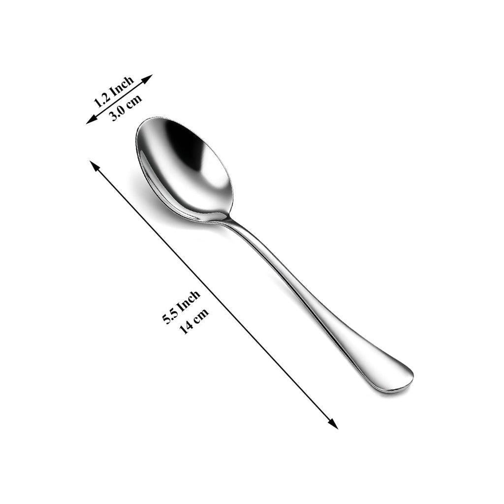Teaspoons 24 Pieces 14cm, Berglander Stainless Steel Mini Spoons Set for Coffee, Dessert, Ice Cream, Metal Cutlery for Home, Kitchen, Restaurant Café, Party, Wedding