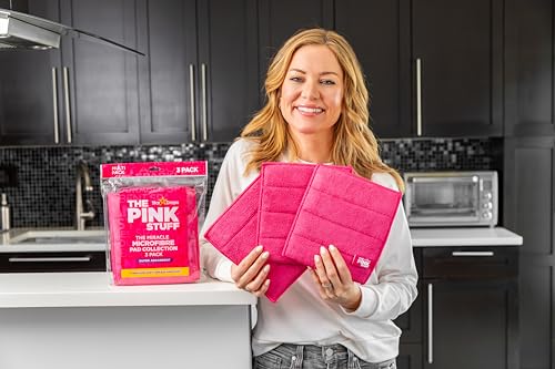 Stardrops The Pink Stuff Miracle Microfibre Pad Collection – Durable, Dual-Sided Scrubbing & Cleaning Pads for Tough Stains and Everyday Messes (9-Pack)