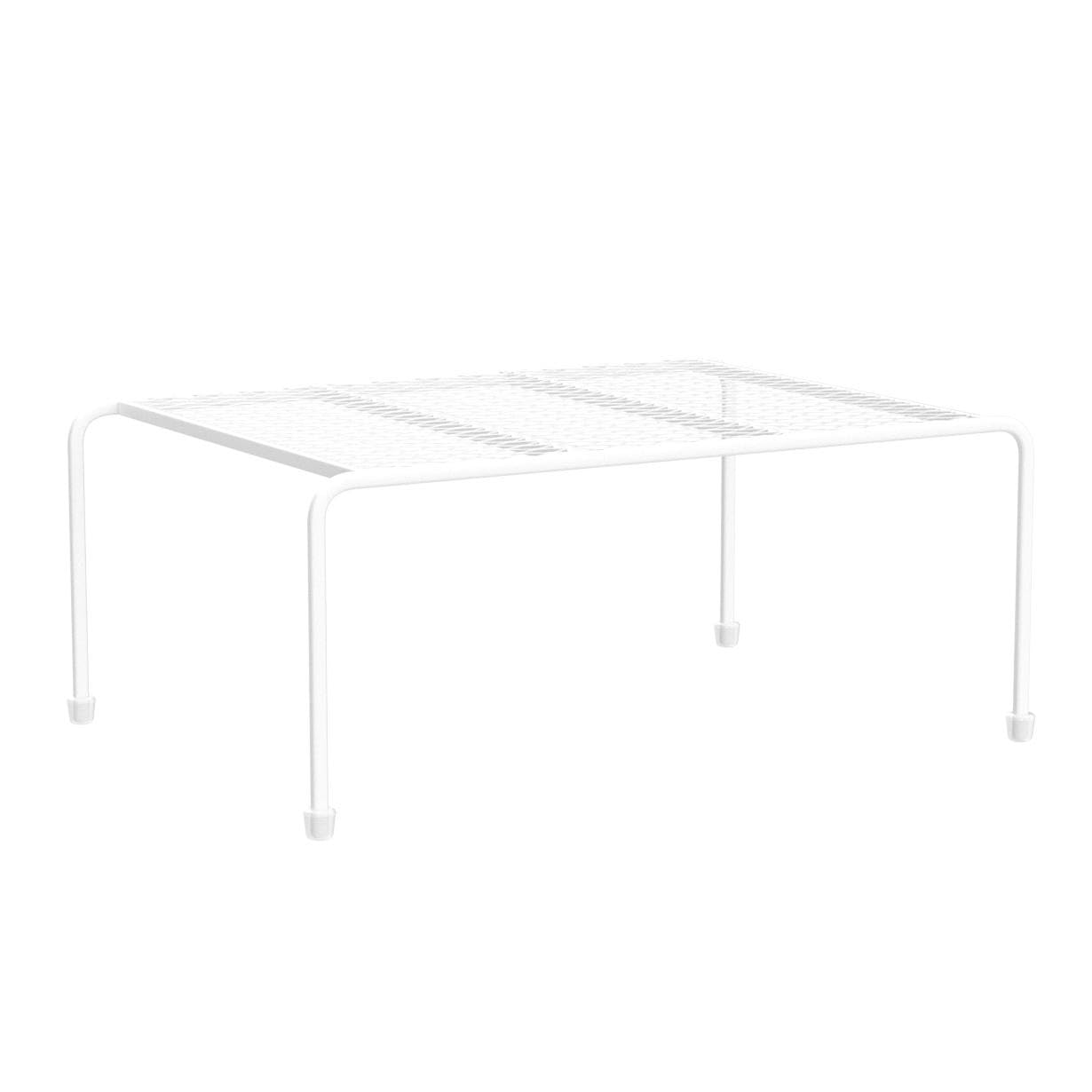 Lonian Kitchen Cupboard Organiser - Home Storage Shelf Wire Rack (2-Pack) for Cabinets, Countertops, Pantries | Rust-Proof, Space Saving, White