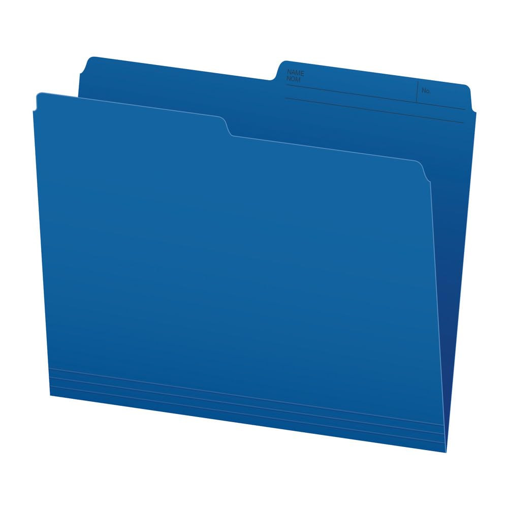 Pendaflex File Folders, Blue Colour File Organizers, 1/2 Cut Tab, Letter Size, Durable Paper Stock, 100/Box, Ideal for Office, Home, and School Filing Needs