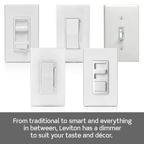 Leviton SureSlide Dimmer Switch for Dimmable LED, Halogen and Incandescent Bulbs, 6674-P0E, Black