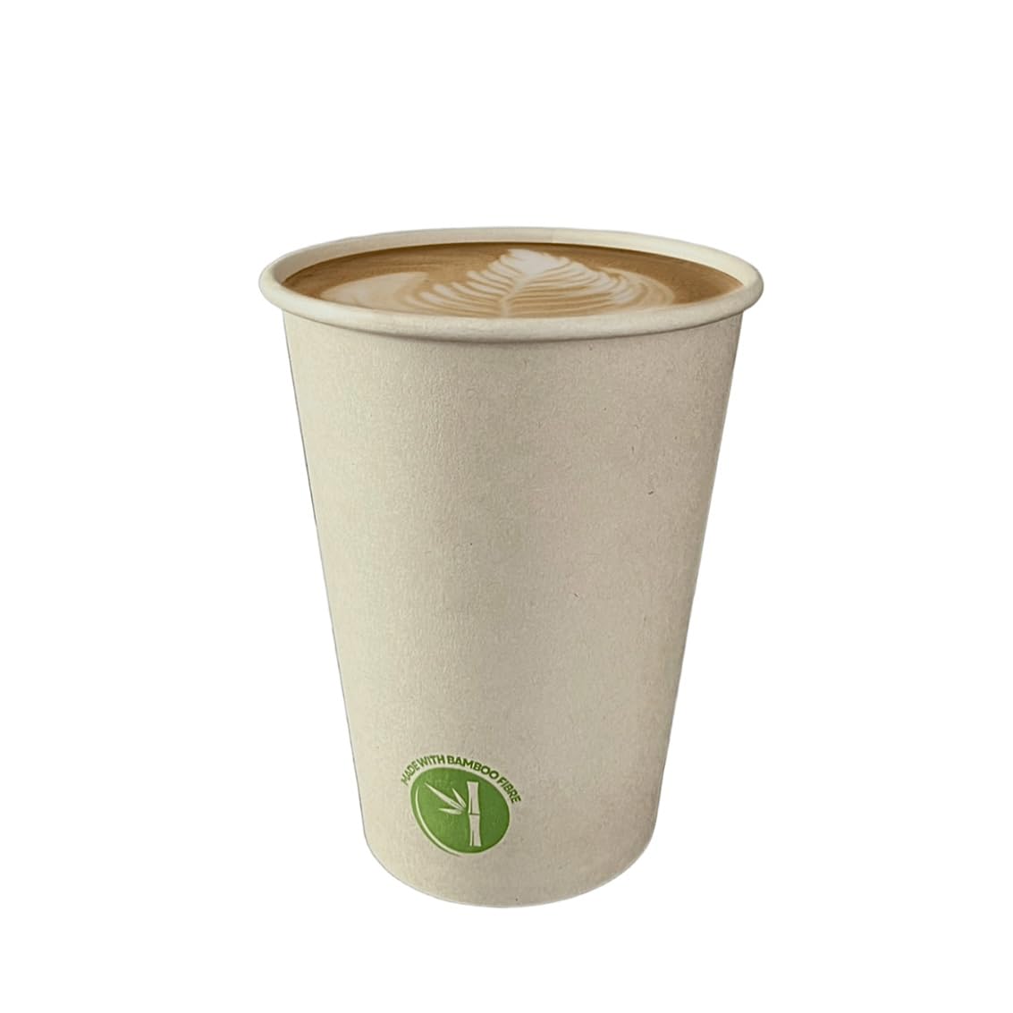 (100 Pack) 12oz Bamboo Hot Coffee Cups - Bamboo Fibre Disposable Coffee Cup for Home and Office