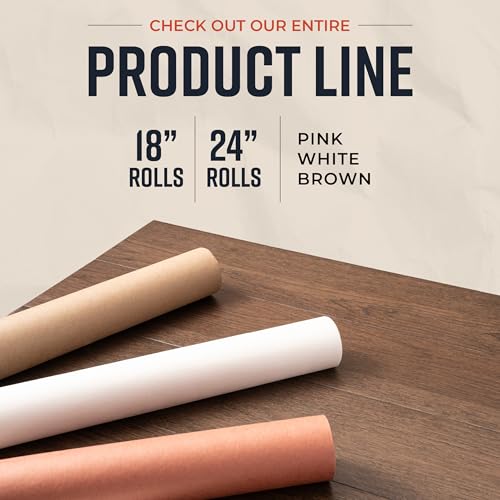 Bryco Goods Pink Butcher Paper Roll - 18 Inch x 175 Feet - Food Grade Peach Paper for Smoking & Grilling Meat, BBQ, Brisket - Unbleached Unwaxed Uncoated