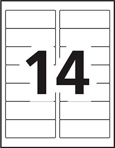 Avery White Rectangle Labels with Easy Peel for Laser/Inkjet Printers, 1-1/3" x 4", 350 Labels, Permanent (5262) Made in Canada