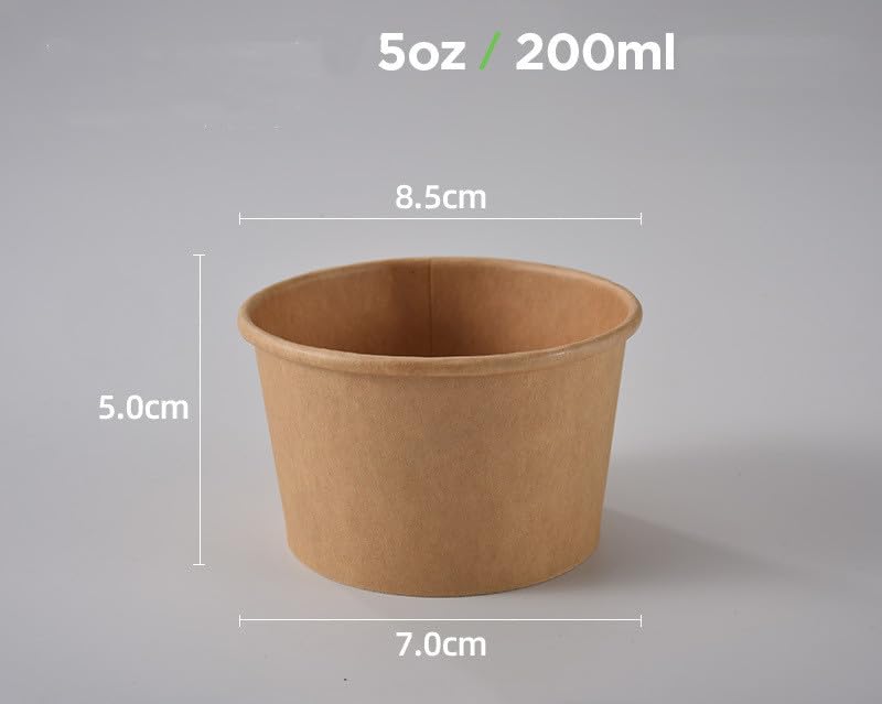 QYCX 100 Pcs Paper Cups for Ice Cream, Coffee, Soup - Disposable Hot/Cold Tableware Snack Bowl Drinking Sundae Cup Food Container Takeout for Espresso