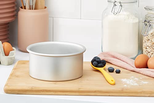 PME LBR063 Professional Aluminum Cake Pan with Removable Bottom (6" x 3"), Standard, Silver