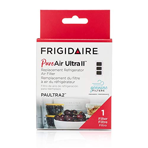 Frigidaire PAULTRA2 Pure Air Ultra II Refrigerator Air Filter with Carbon Technology to Absorb Food Odors, 3.8" x 1.8", White, 1 Count (Pack of 1)