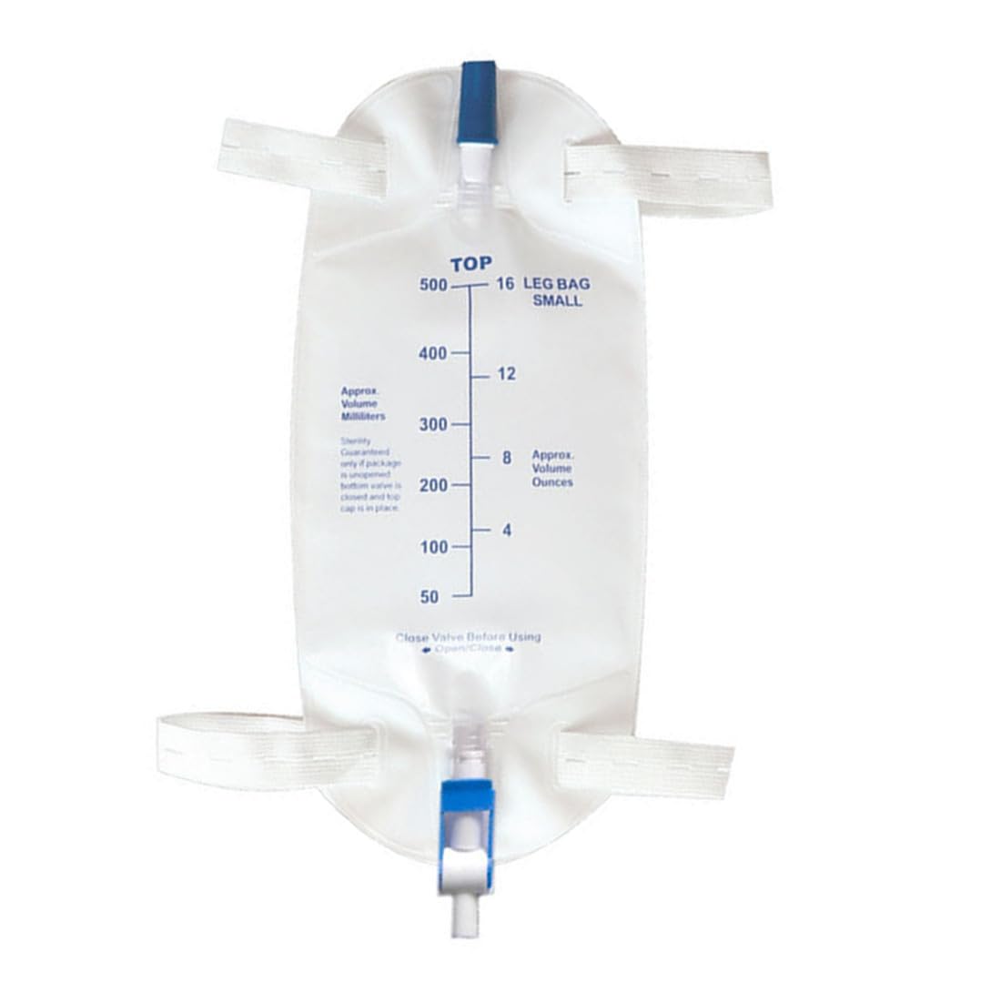 4 Pack Easy-Tap Leg Bag Urinary Drainage Bag, 500 ML Anti-Reflux Valve, Cloth Straps Easy Flip Drain