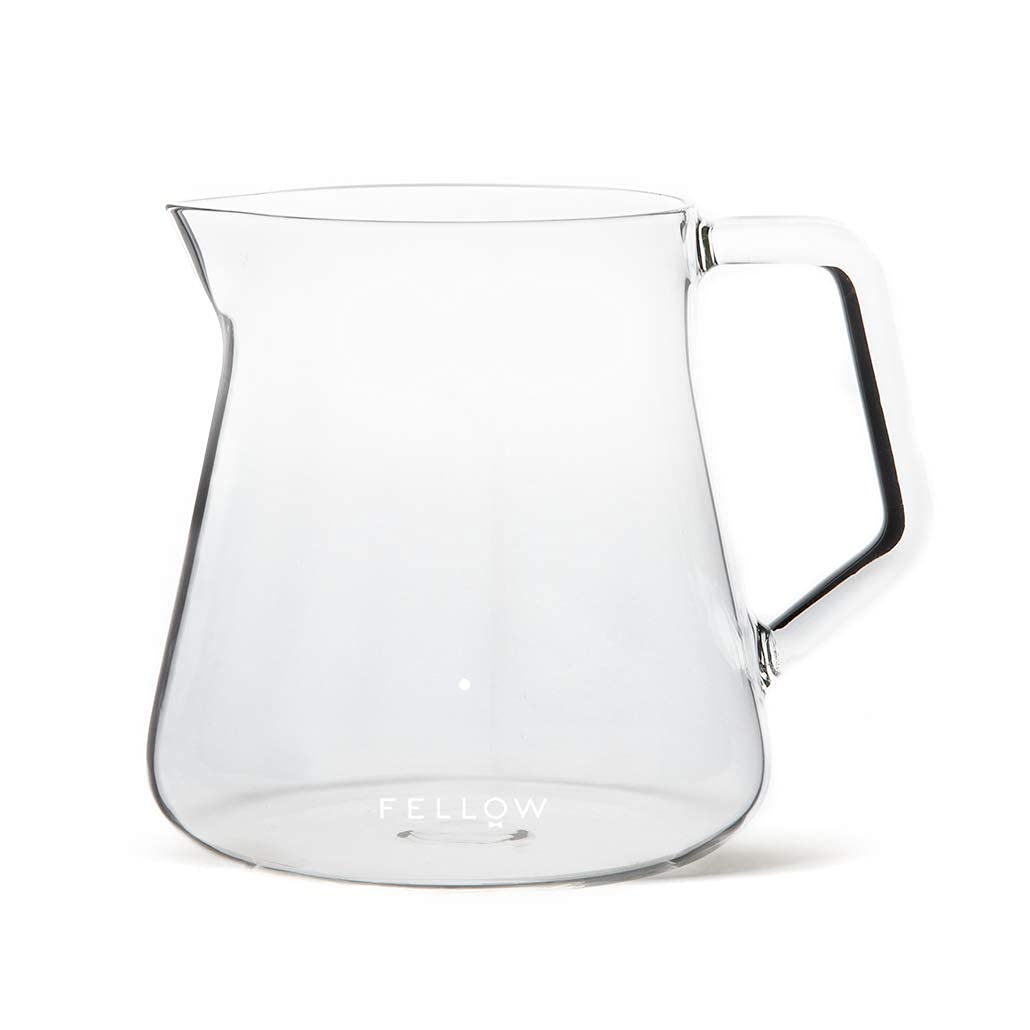 Fellow Mighty Small Glass Serving Carafe for Coffee, Clear 5mm Borosilicate Glass, 10 oz/300mL Capacity, No-Drip Spout, Sturdy Handl