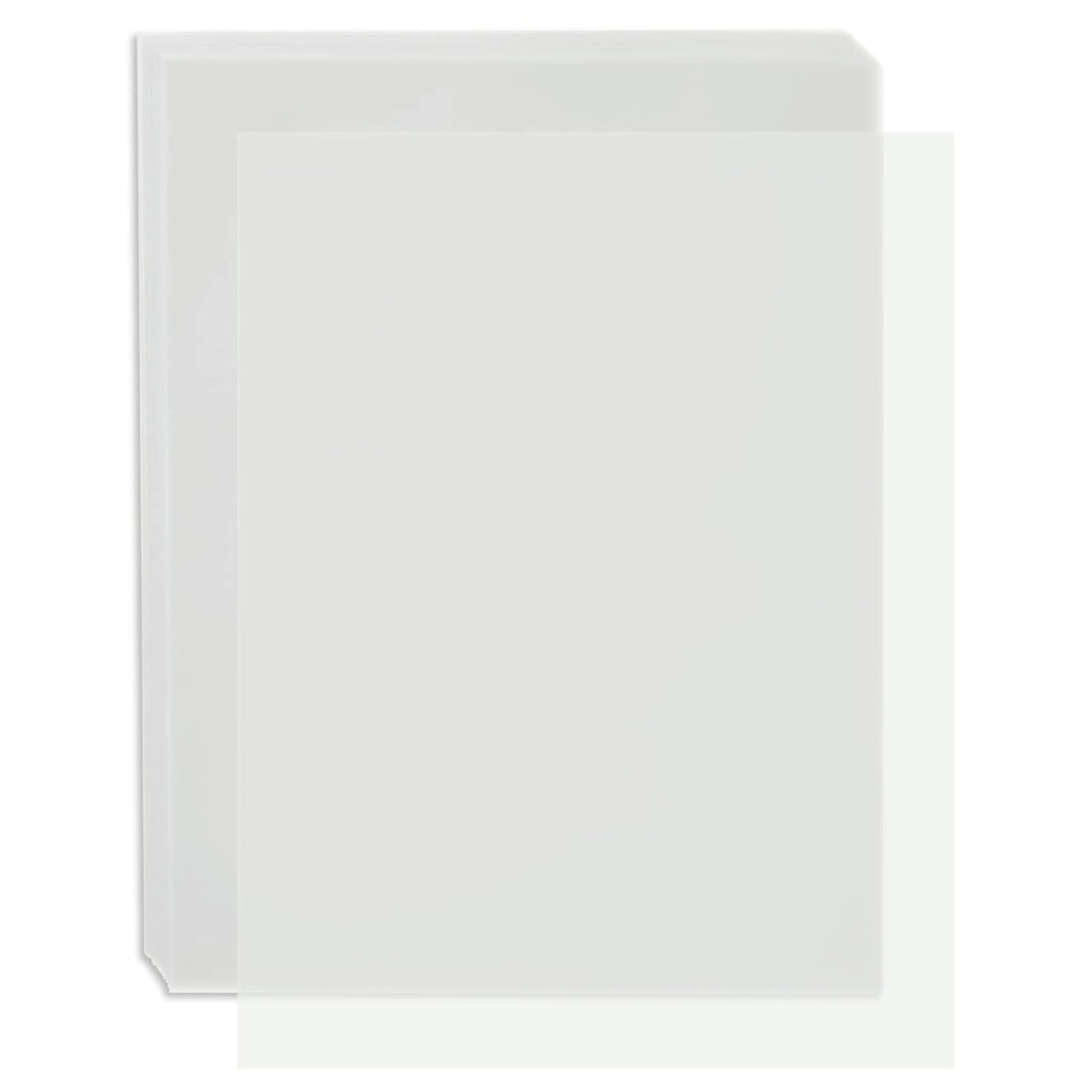 100 Sheets 8.5 x 11 in Translucent Vellum Paper - 93gsm/63lb Printable Tracing Paper for Invitation, Sketching and Card Overlays
