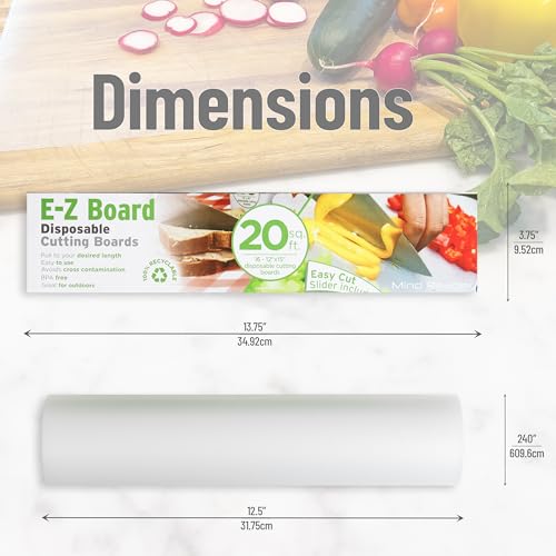 Mind Reader E-Z Board Disposable Plastic Cutting Board, 20 Square Feet, Easy Clean-Up and Convenient Use, Ideal for Camping, Hunting, Boating, and for People with Food Allergies, 2 Pack, Clear