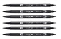 Tombow Dual Brush Pen, Black (66621) (6-PACK)