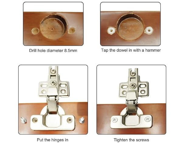 Silverline Hardware Silverline 8mm Plastic Hinge Dowel Inserts with Screws,50 Pcs