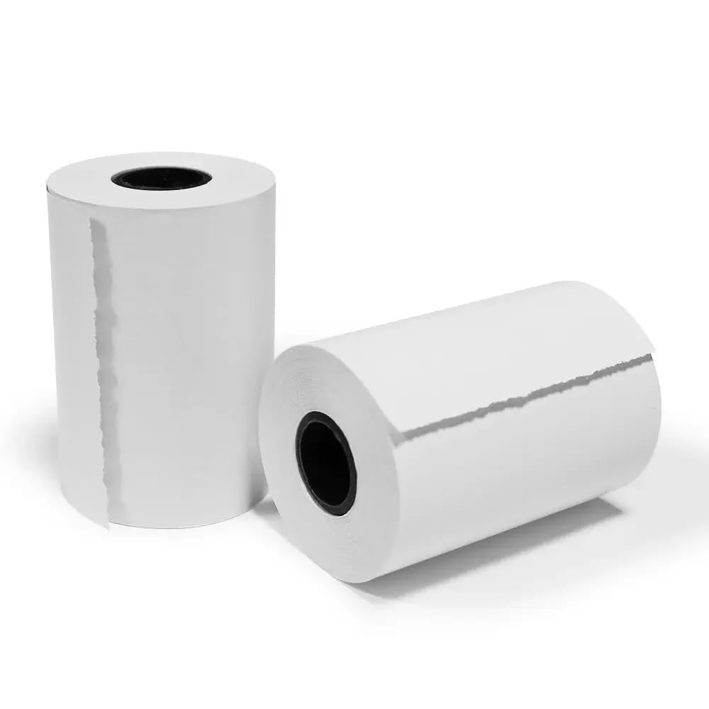 MilaMima 50 Rolls 2 1/4" x 60' Thermal Paper Rolls Fits All Credit Card Debit Machine Verifone Ingenico Square Clover Moneris TD Elavon Diameter 40mm Core 17mm 2.25 x 60 ft POS Cash Register Receipt
