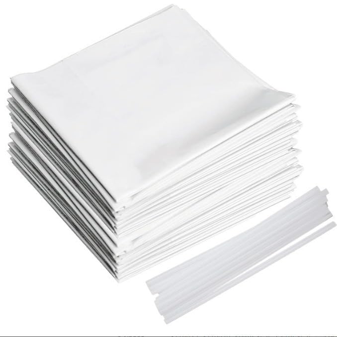 XHYAMIS 20pcs W10165294RB Trash Compactor Bags,Fits 15-inch Rectangular Drawer Compactors, Space-Saving Compressed for Small Spaces/RV/Camping/kitchen (Ties Included,White)