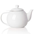 Sweejar Porcelain Teapot with Infuser and Lid,Teaware with Filter 30 OZ for Tea/Coffee/Milk/Women/Office/Home/Gift(White)
