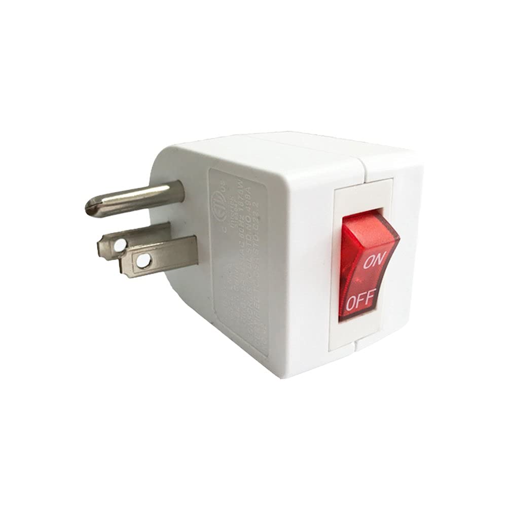 Oviitech 4 Pack Grounded Outlet Wall Tap Adapter with On/Off Power Switch，Single Outlet with Switch in White