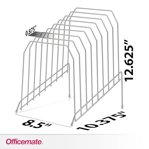 Officemate Large Incline Sorter, 8 Compartment, Wire, 8.5 x 10.375 x 12.625 Inches, Black (25212)